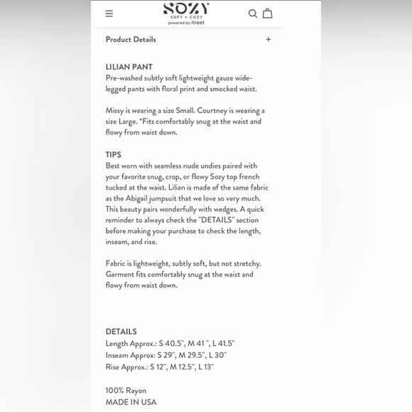 Sozy LILIAN PANT soft lightweight gauze wide-legged pants - Picture 9 of 9